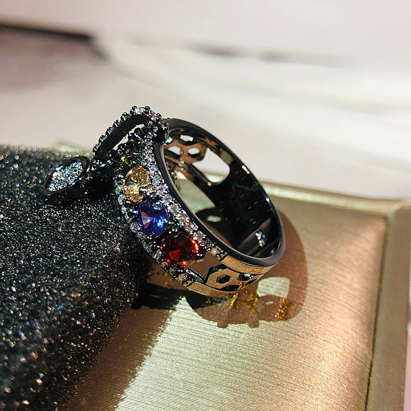 New Arrival Vintage Rose Gold Filled Wedding Rings For Women Fashion Jewelry Luxury White Zircon Engagement Ring