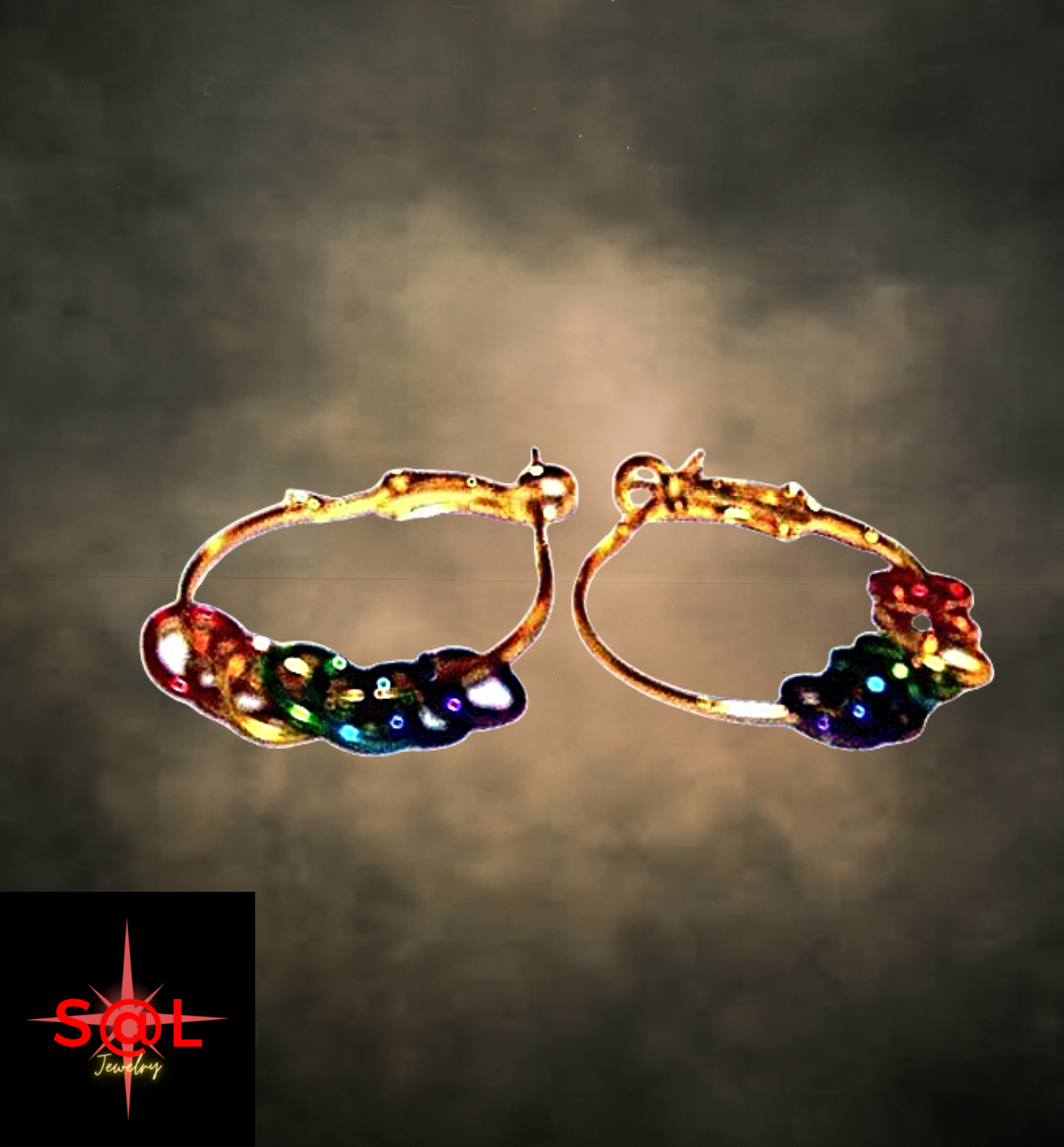 Gay Lesbian Pride Rainbow Hoop Earrings