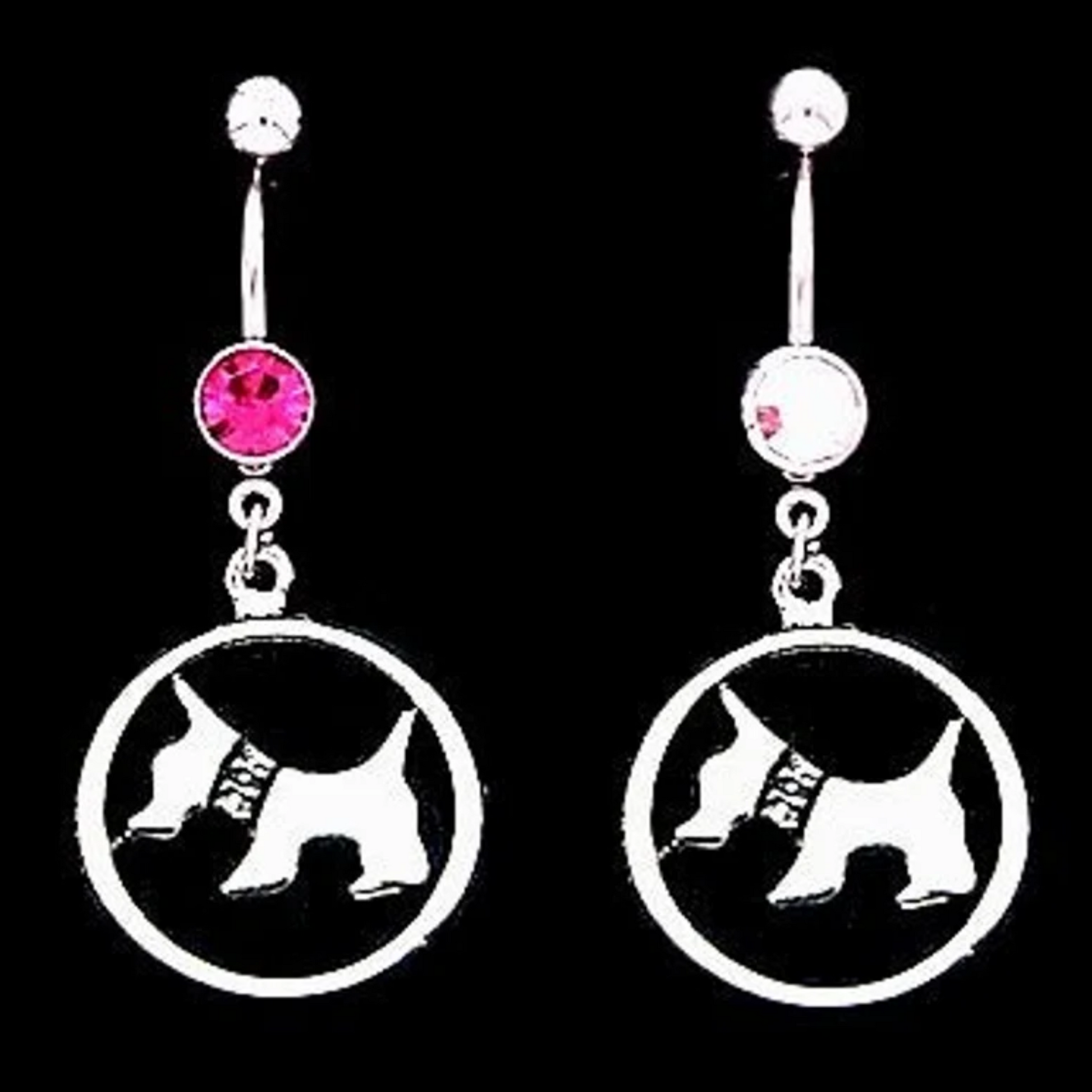 Scottie Dog 14g Steel Belly Ring