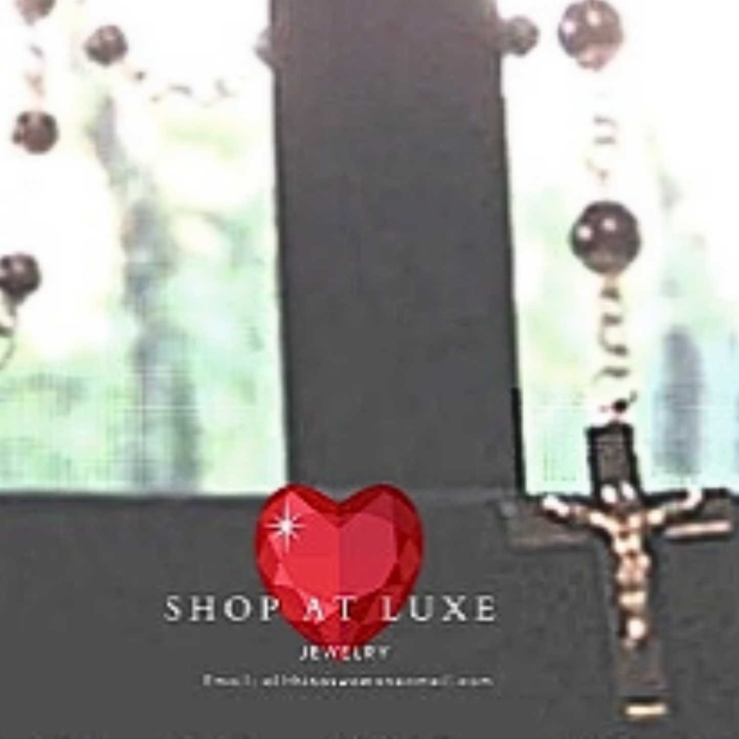 Silver And Hematite Rosary Beads Necklace
