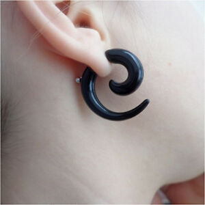 One Pair of 18g Acrylic Spiral Tapers
