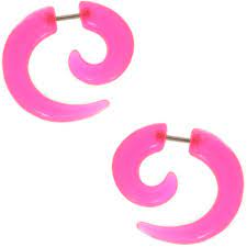 One Pair of 18g Acrylic Spiral Tapers
