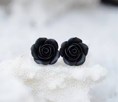 Razzle Dazzle 3D Red Rose Post Earrings