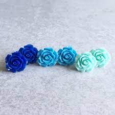 Razzle Dazzle 3D Red Rose Post Earrings