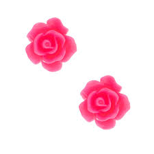 Razzle Dazzle 3D Red Rose Post Earrings
