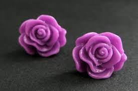 Razzle Dazzle 3D Red Rose Post Earrings