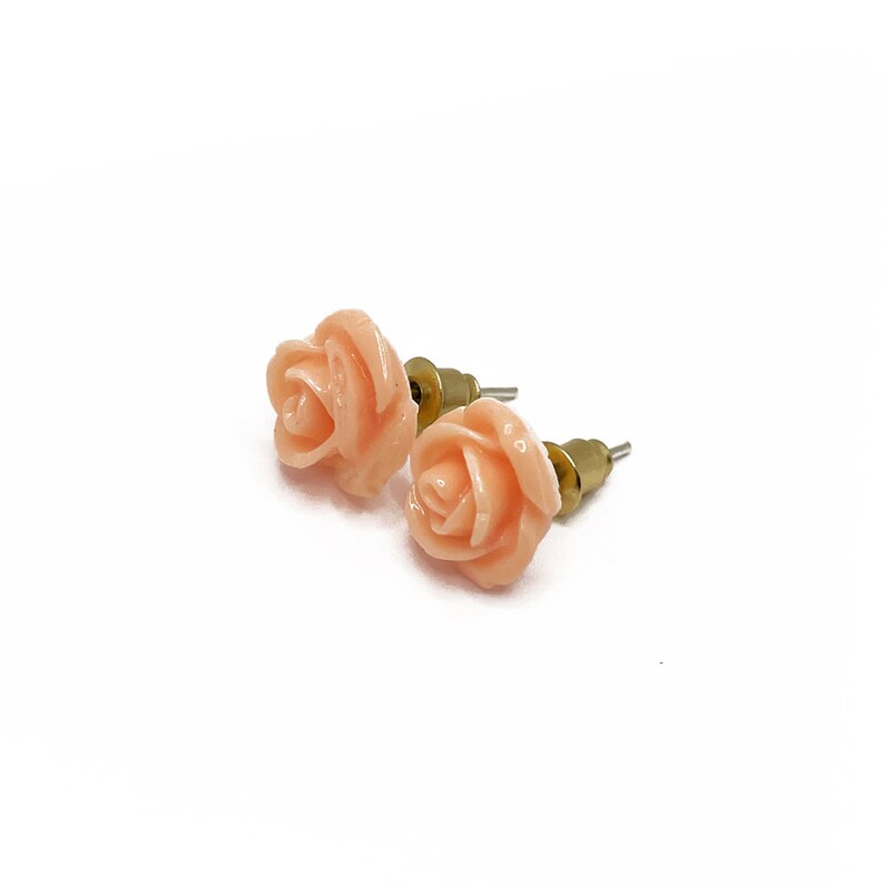 Razzle Dazzle 3D Red Rose Post Earrings