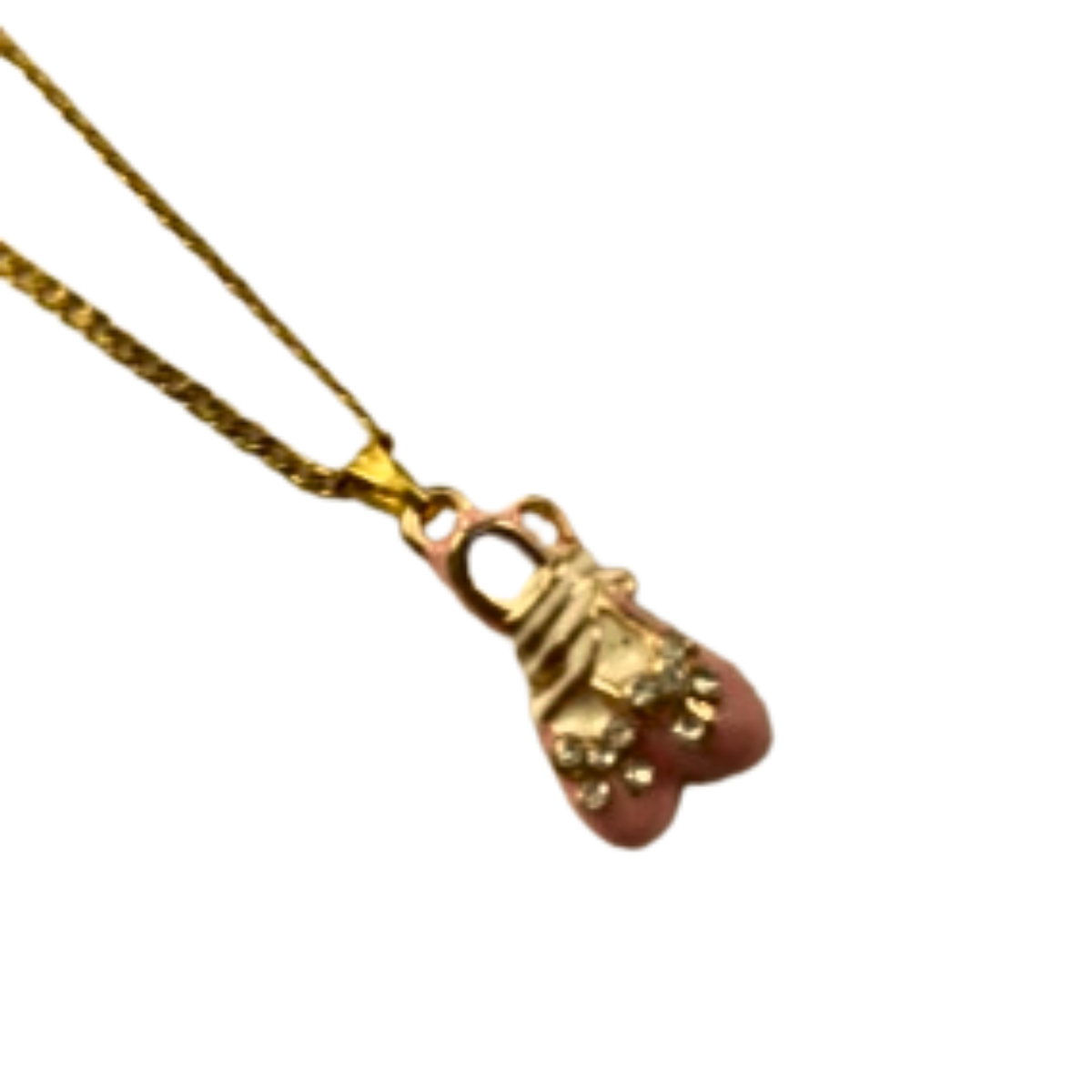 Pink Ballet Slippers 14kt Gold Necklace