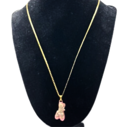 Pink Ballet Slippers 14kt Gold Necklace