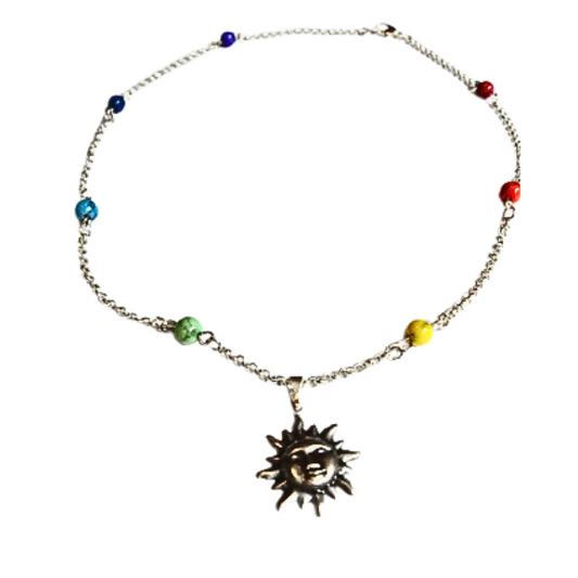 Aztec Sun Beaded Necklace