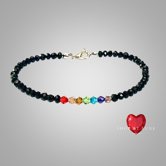 Rainbow Embellished Crystal Beaded Bracelet