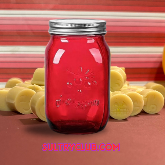Assorted Wax Melts In Red Glass Jar