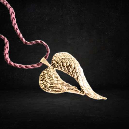 Fallen Angel Wings Faux Suede Necklace