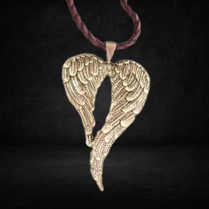 Fallen Angel Wings Faux Suede Necklace