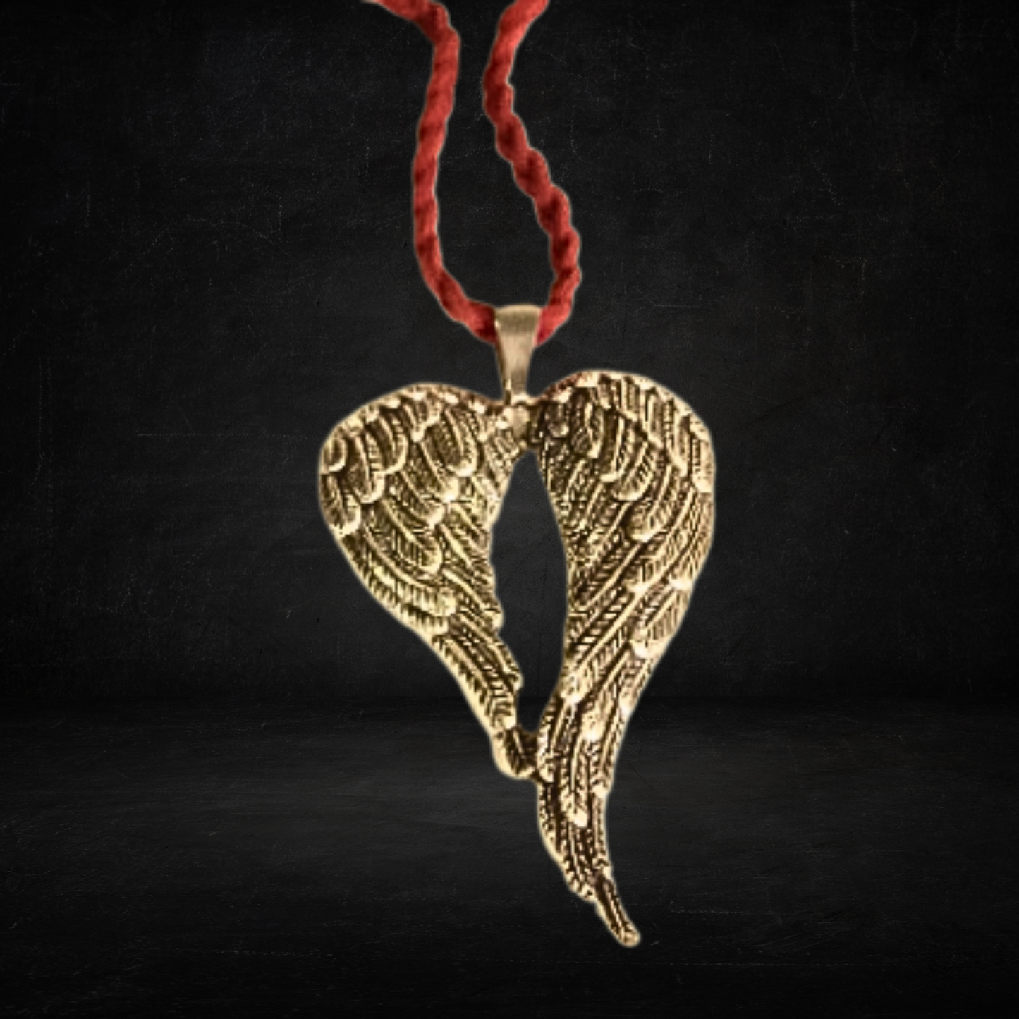 Fallen Angel Wings Faux Suede Necklace