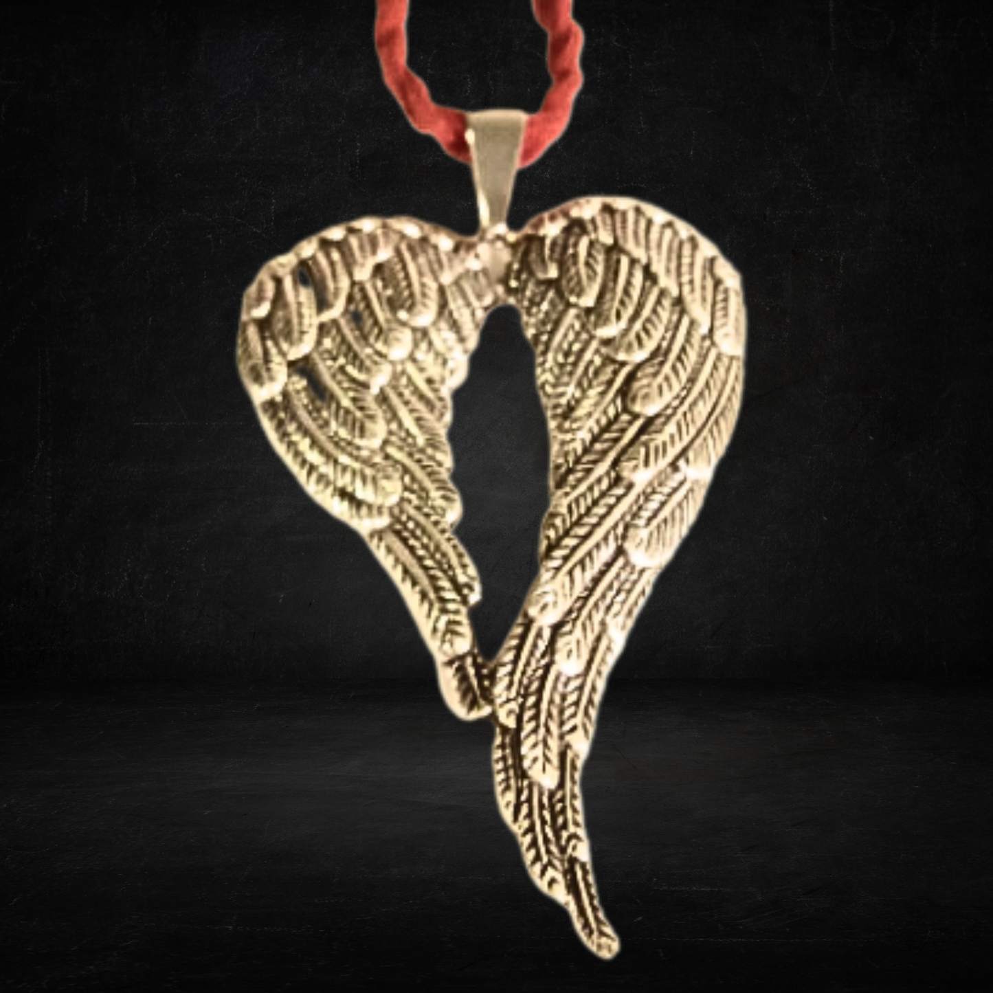 Fallen Angel Wings Faux Suede Necklace