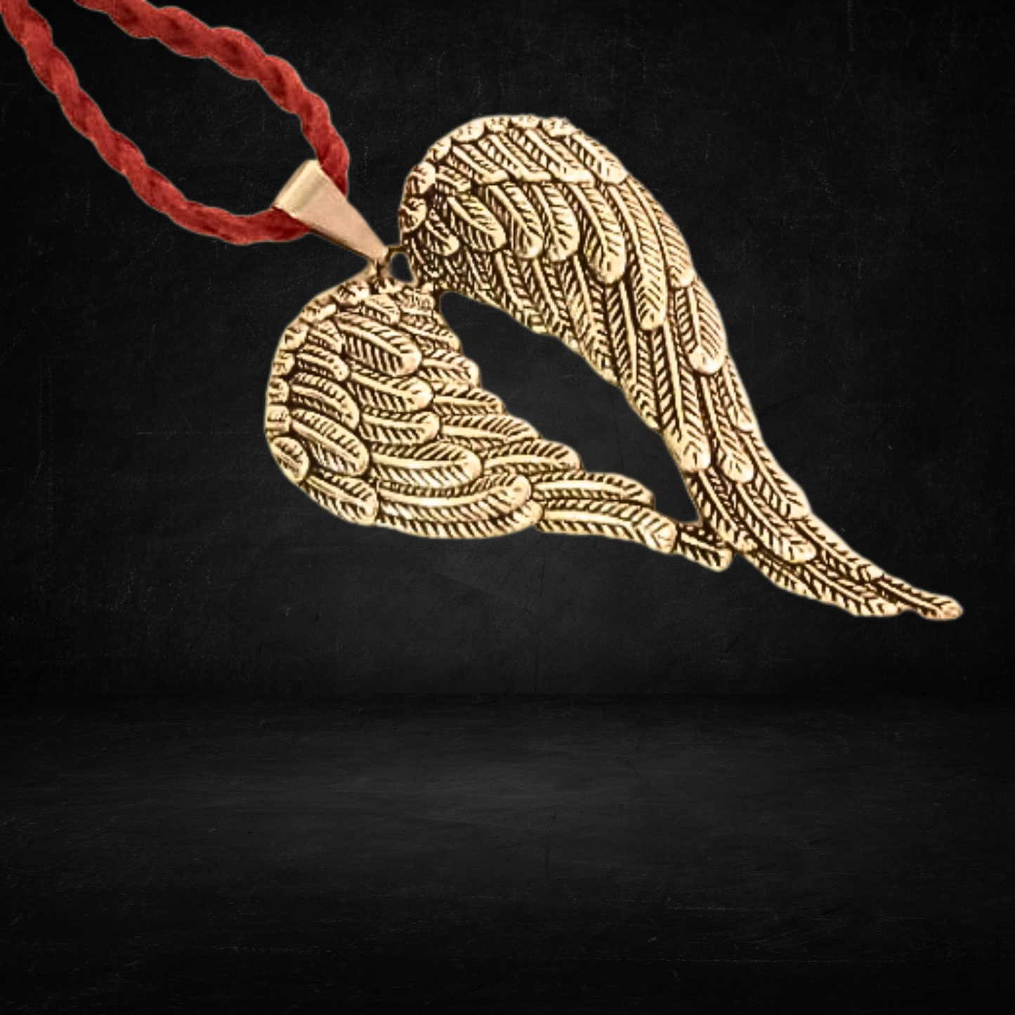 Fallen Angel Wings Faux Suede Necklace