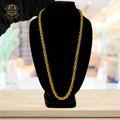 Mens 14k Gold Hand Woven Chain