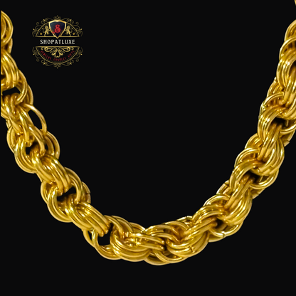 Mens 14k Gold Hand Woven Chain