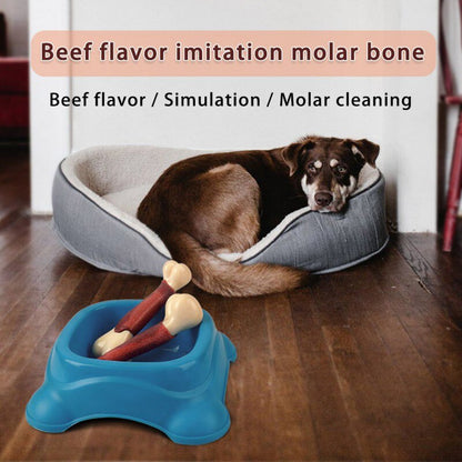 Indestructible Dog Chew Toys For Aggressive Chewers Real Beef Flavor Durable Dog Teething Chew Toys Bones For Large/Medium/Small