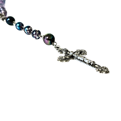 Holy Rosary In Iridescent Blue