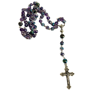 Holy Rosary In Iridescent Blue