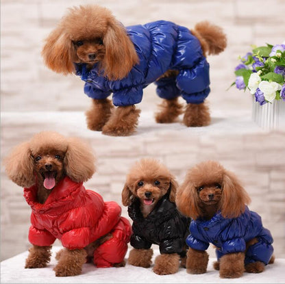 Warm Winter Dog Jumpsuit Coat Waterproof Pet Snowsuit 3 Color Fleece Pet Outfit Dog Clothes Black Pink Blue XS S M L XL 2XL 3XL