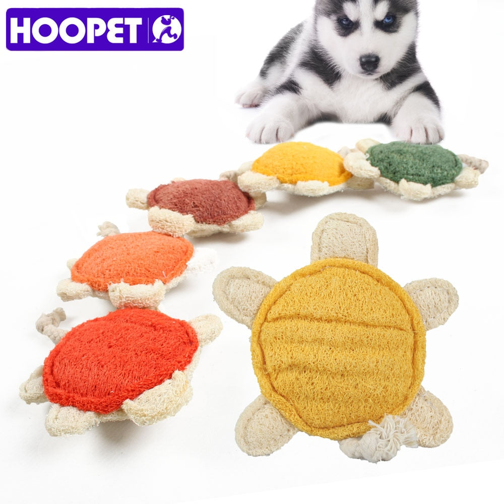 HOOPET Pet Toy Tortoise Shaped Loofah Sponge Dog Cat Chew Teeth Cleaning