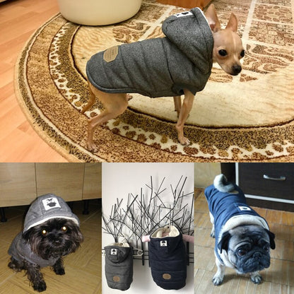 Winter Warm Pet Dog Clothes Hooded Thick Warm Clothes Cotton Cat Puppy Dogs Coat Jackets Chihuahua Yorkie Clothing S-XXL