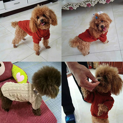 Pet Dog Cat Turtleneck Sweater Winter Warm Knitted Dog Clothes for Small Dogs Chihuahua Clothing Puppy Coat Jacket Pets Products