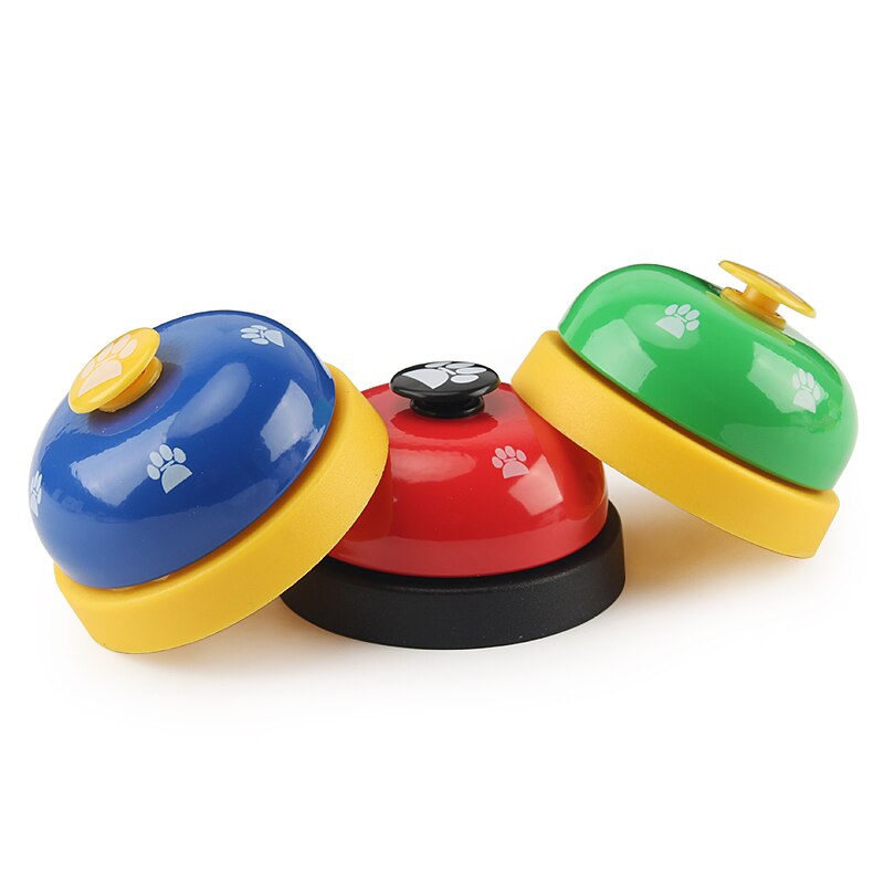 Pet Toy Training Called Dinner Small Bell Footprint Ring Dog Toys For Teddy Puppy Pet Call