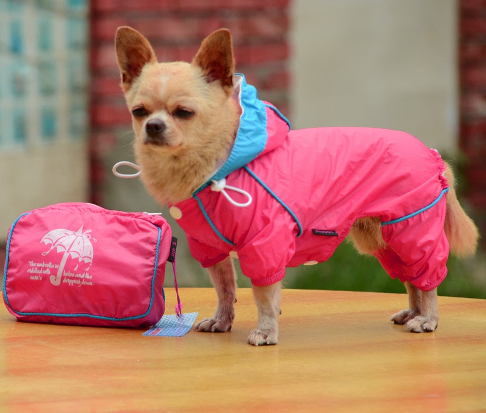 Small Pet Dog Hoody Jacket Rain Coat Waterproof Clothes Slicker Jumpsuit Apparel dog clothes for small dogs raincoats girl boy