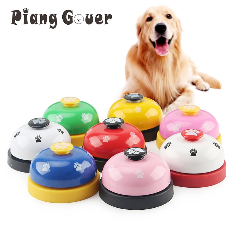 Pet Toy Training Called Dinner Small Bell Footprint Ring Dog Toys For Teddy Puppy Pet Call