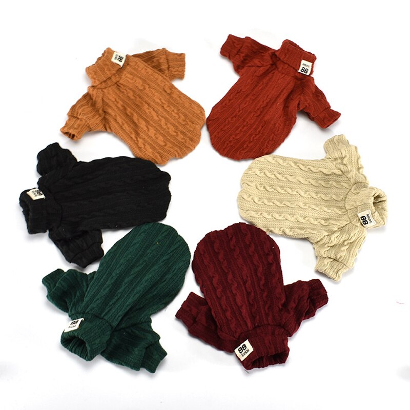 Pet Dog Cat Turtleneck Sweater Winter Warm Knitted Dog Clothes for Small Dogs Chihuahua Clothing Puppy Coat Jacket Pets Products