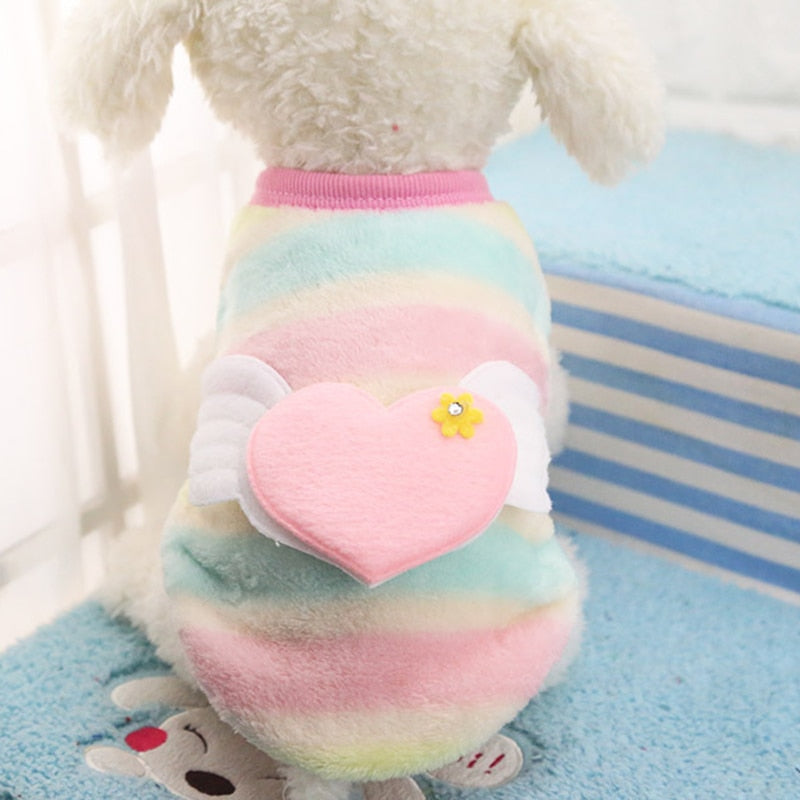 Super Warm Fleece Baby Dog Clothes Cute Cartoon Puppy Winter Clothing Small Dogs Kitten Kitty Newborn Baby Pets 10 Colors XS-XXL