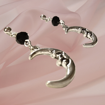 Happy Crescent Moon Earrings