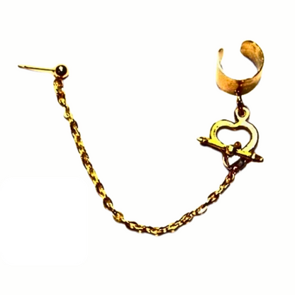 Cupid's Arrow Ear Cuff And Chain