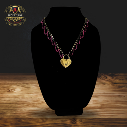 Heart Padlock And Key Day Collar Choker