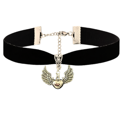 Wings Of Love Soft Velvet Choker Necklace