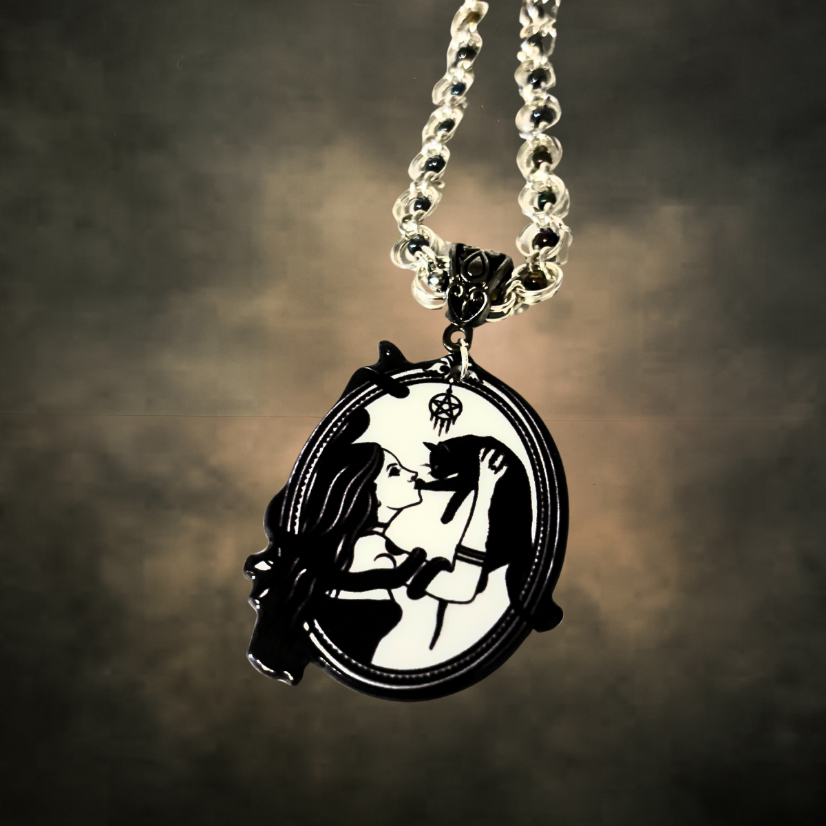 Hecate Chief Goddess And Cat Necklace