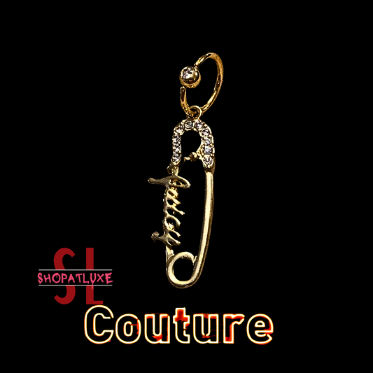 JUICY COUTURE SAFETY PIN WITH CAPTIVE BEAD RING