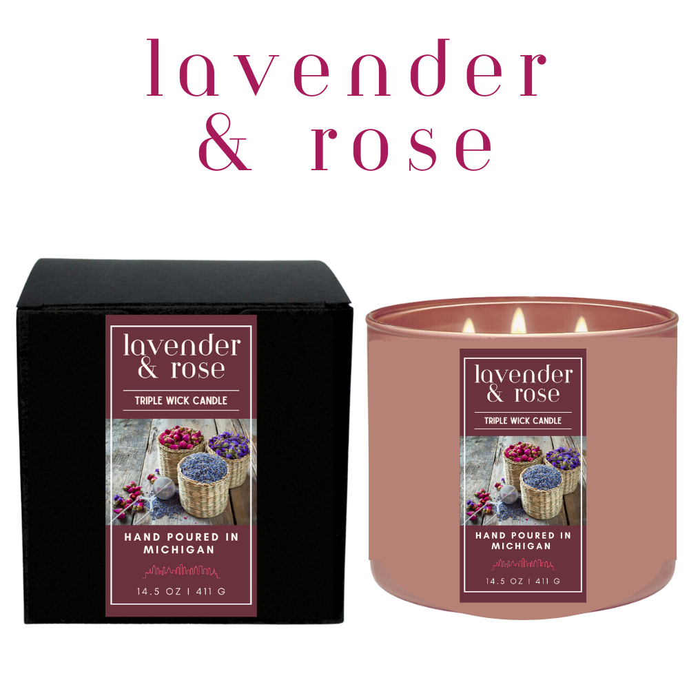 LAVENDER & ROSE VEGAN CANDLE