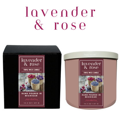 LAVENDER & ROSE VEGAN CANDLE