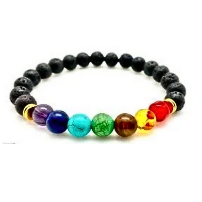 Lava Rocks Chakra Bracelet