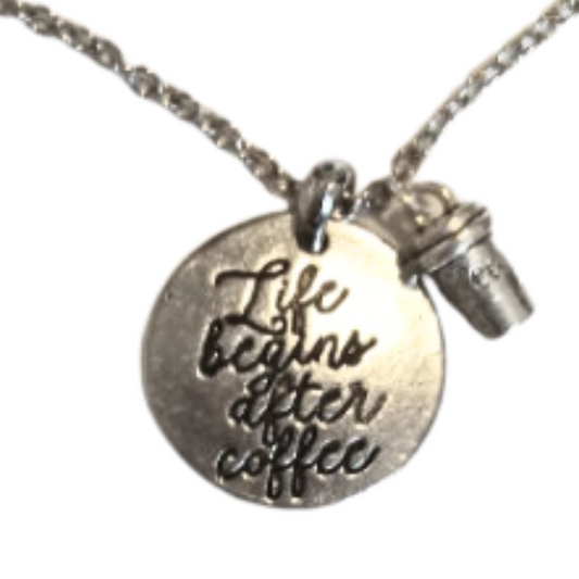 Life Begins After Coffee Necklace