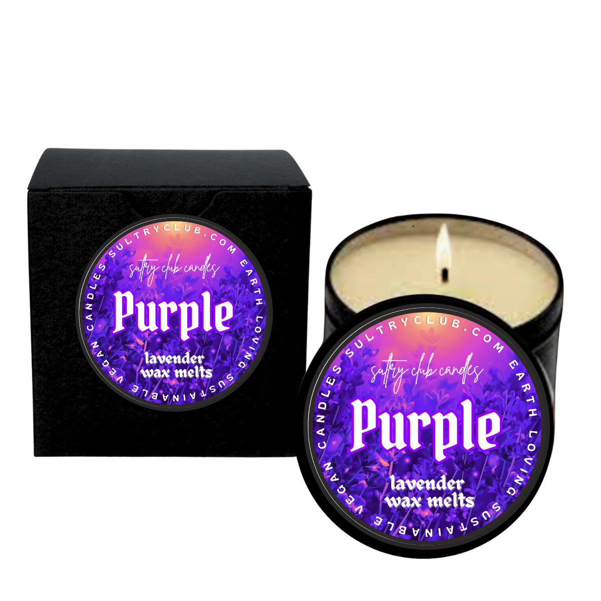 Purple Lavender Vegan Candle