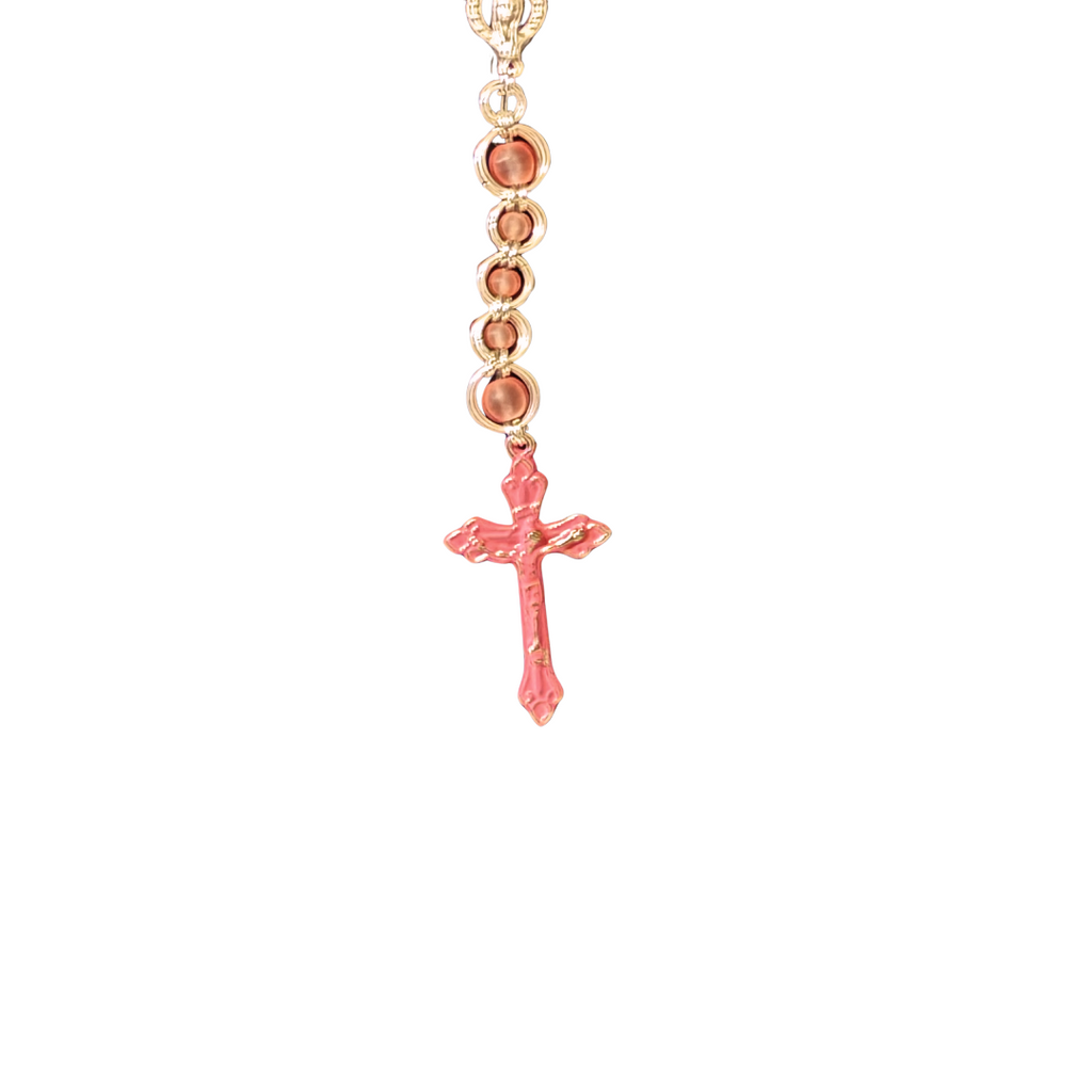 Pink Beaded Chainmail Rosary