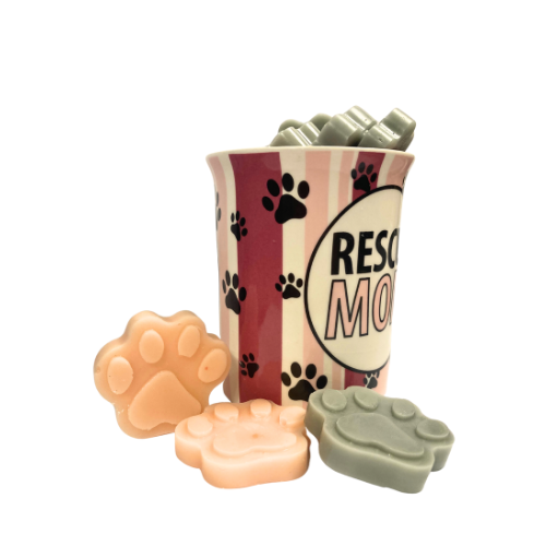 Rescue Mom Gift Mug & Pawprint Wax Melts