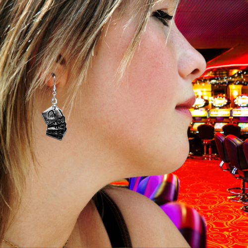 Royal Flush Poker Charm Earrings