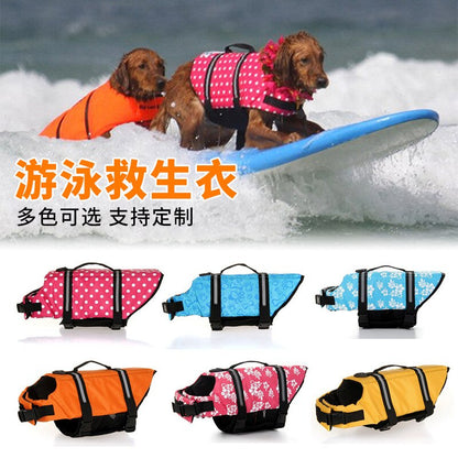 XXS-XXL Dog Life Vest Summer Printed Pet Life Jacket Dog Safety Clothes Dogs Swimwear Pets Safety Swimming Suit Summer